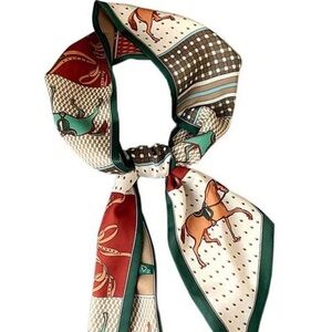 Elegant Luxurious Multicolor Silk Equestrian Scarf